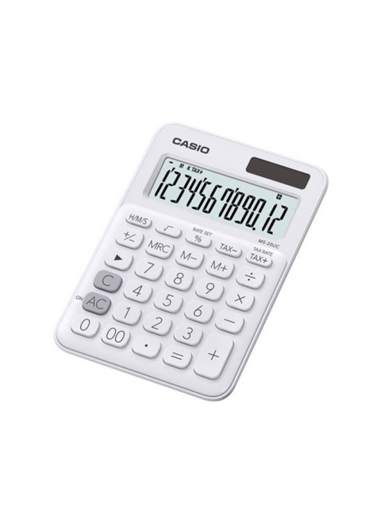 Casio MS-20UC-WE 12 Hane Beyaz Masa Üstü Hesap Makinesi