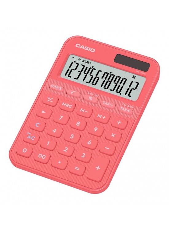 Casio MS-20YC-CL 12 Hane Pembe Masa Üstü Hesap Makinesi Casio MS-20YC-CL 12 Hane Pembe Masa Üstü Hesap Makinesi