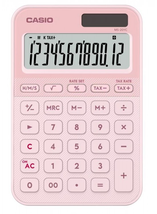 Casio MS-20YC-LP 12 Hane Açık Pembe Masa Üstü Hesap Makinesi Casio MS-20YC-LP 12 Hane Açık Pembe Masa Üstü Hesap Makinesi