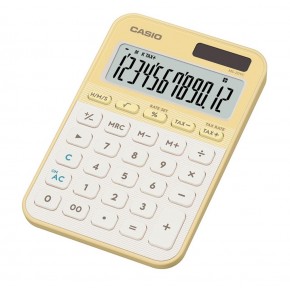 Casio MS-20YC-LY 12 Hane Pastel  Sarı Krem Masa Üstü Hesap Makinesi