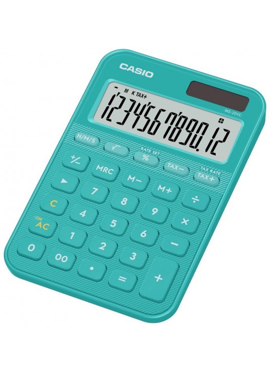 Casio MS-20YC-TU 12 Hane Turkuaz Masa Üstü Hesap Makinesi