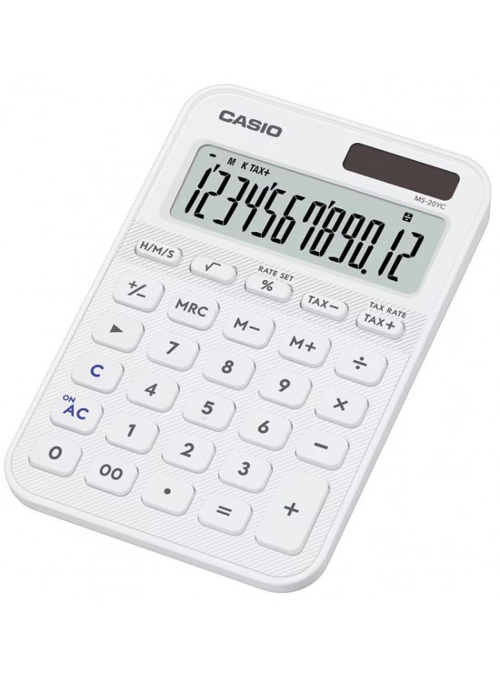 Casio MS-20YC-WE 12 Hane Beyaz Masa Üstü Hesap Makinesi