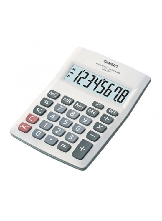 Casio MW-5V-WE 8 Hane Beyaz Masa Üstü Hesap Makinesi