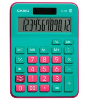 Casio MX-12B-GNRD Yeşil+Pembe 12 Hane Masa Üstü Hesap Makinesi