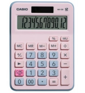 Casio MX-12B-PKLB Açık Pembe+Açık Mavi 12 Hane Masa Üstü Hesap Makinesi