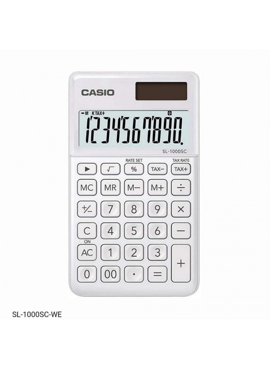 Casio SL-1000SC-WE Cep Tipi 10 Hane Beyaz Hesap Makinesi