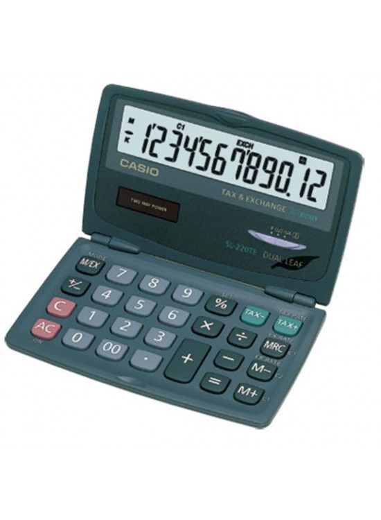 Casio SL-220TE 12 Hane Cep Tipi Kapaklı Hesap Makinesi