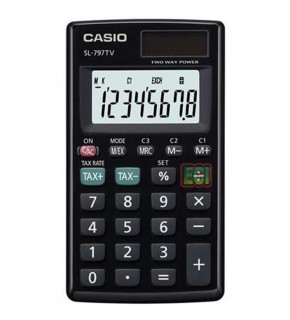 Casio SL-797TV-BK 8 Hane Siyah Cep Tipi Hesap Makinesi