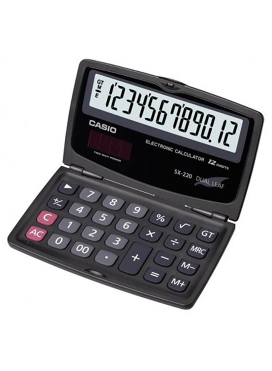 Casio SX-220 12 Hane Cep Tipi Kapaklı Hesap Makinesi