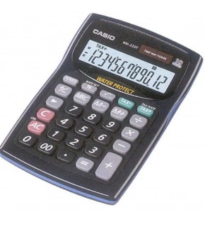 Casio WM-220MS-BU 12 Hane Mavi Suya-Toza Dayanıklı Masa Üstü Hesap Makinesi