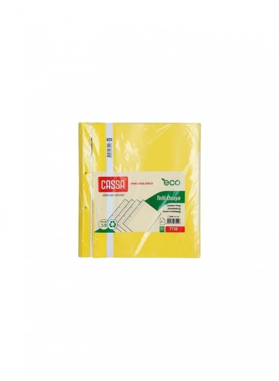 Cassa Telli Dosya Plastik Eco A4 Sarı 7730 (1 Adet)
