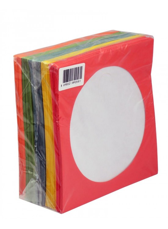 CD&DVD Zarfı Renkli 80gr 100 lü Paket Pencereli (Kırmızı,Sarı,Yeşil,Mavi,Turuncu)