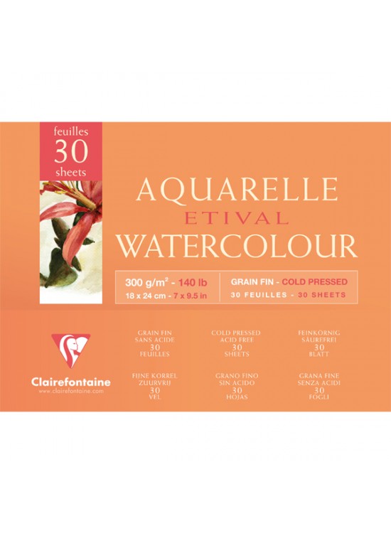 Claırefontaıne Etival Dokulu Cold Press 18x24 CM 300 GR  Uzun Kenarı Yapışkanlı 30 YP
