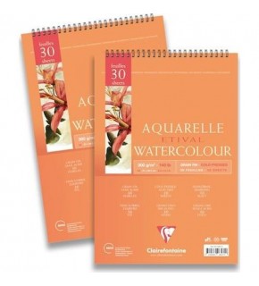 Claırefontaıne Teknik Resim Kağıdı Sulu Boya Etival Dokulu Cold Press Üsten Spiralli 30 YP A3 300 GR EK 96572