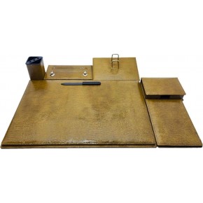 Classifix Sümen Takımı 7 Parça İtalyan Selka Deri Bukalemun Desenli Taba