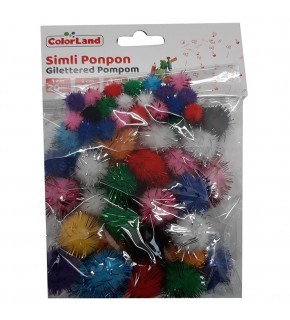 Colorland Pon Pon Simli Karışık 60 Lı COLOR-PON02