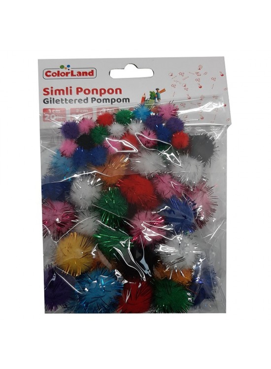 Colorland Pon Pon Simli Karışık 60 Lı COLOR-PON02