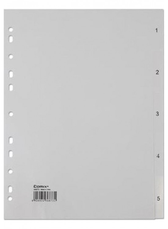 Comix Seperatör 1-5 Rakamlı Plastik A4 Ix905 Comix Seperatör 1-5 Rakamlı Plastik A4 Ix905