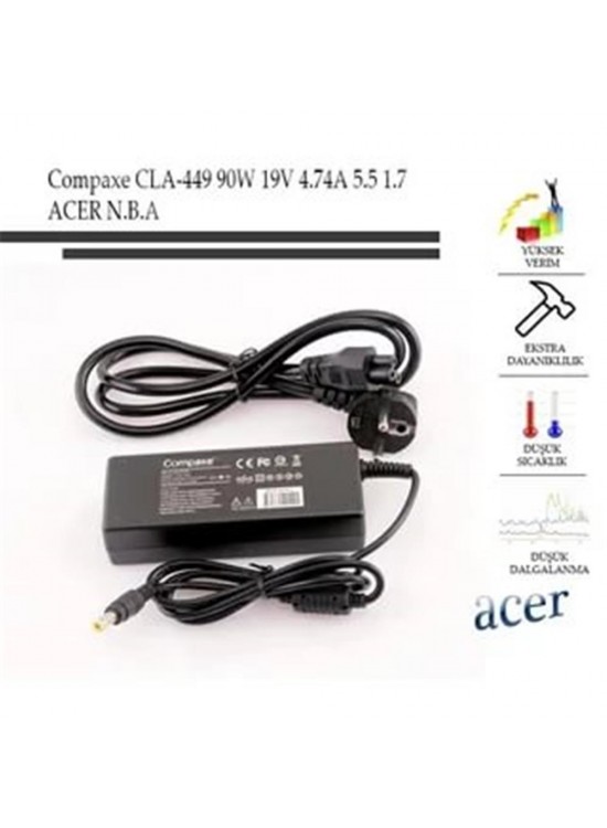 Compaxe Cla-451 180W 19.5v 9.23a 5.5-1.7 Acer Notebook Adaptörü