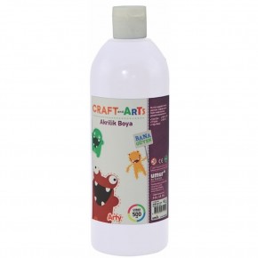 Craft And Arts Akrilik Boya 500 ML Beyaz U1560-BE