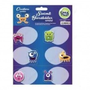 Creaworld Tiket Okul Etiketi Sevimli Yaratıklar 3 LÜ 1003