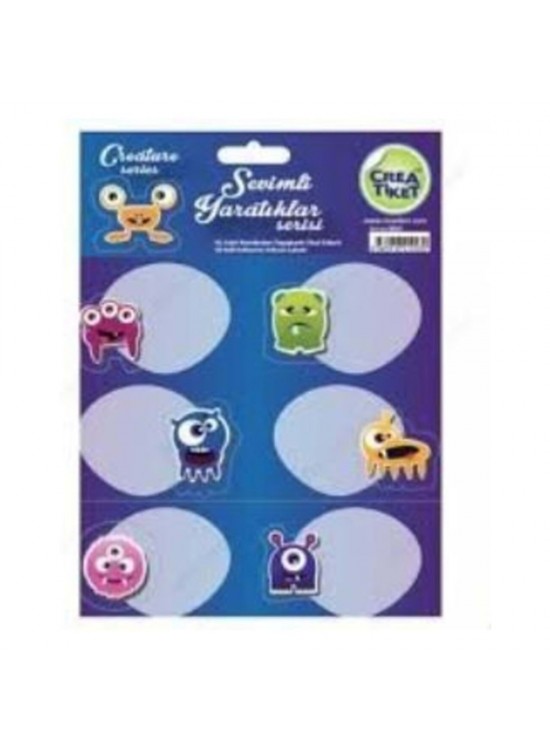 Creaworld Tiket Okul Etiketi Sevimli Yaratıklar 3 LÜ 1003