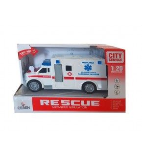 Ctoy Işıklı ve Sesli Sürtmeli Ambulans 1:20