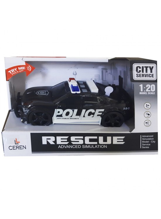Ctoy Işıklı Ve Sesli Sürtmeli Polis Arabası 1:20