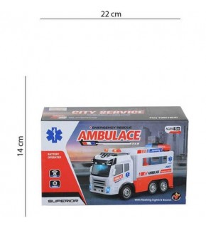 Ctoy Oyuncak Işıklı Ve Sesli Dönen Ambulans Kamyon 89-303A