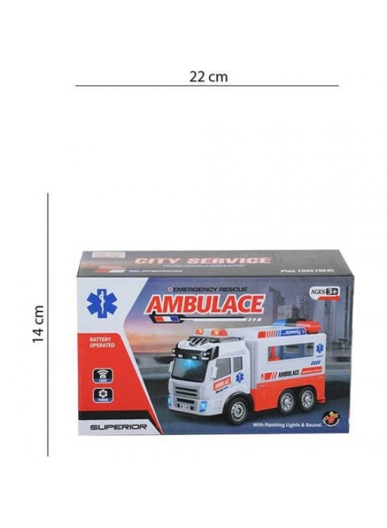 Ctoy Oyuncak Işıklı Ve Sesli Dönen Ambulans Kamyon 89-303A Ctoy Oyuncak Işıklı Ve Sesli Dönen Ambulans Kamyon 89-303A