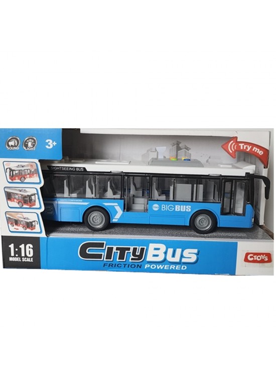 Ctoy Oyuncak Işıklı Ve Sesli Şehir Otobüsü 1:16