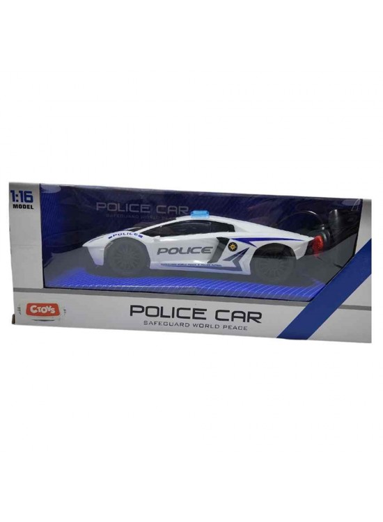 Ctoy Oyuncak Işıklı Ve Sesli Uzaktan Kumandalı Polis Arabası 1:16 CTOY-QX3689-A3