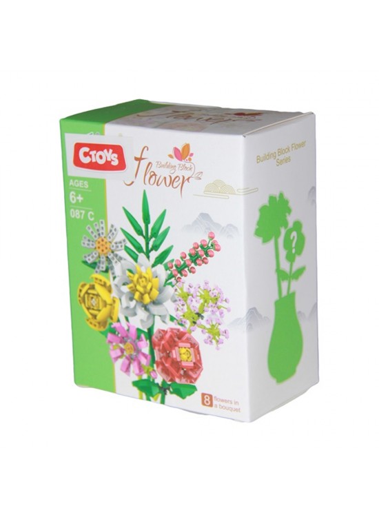 Ctoy Oyuncak Mini Blok Flower 8 Li Stant CTOY-087C