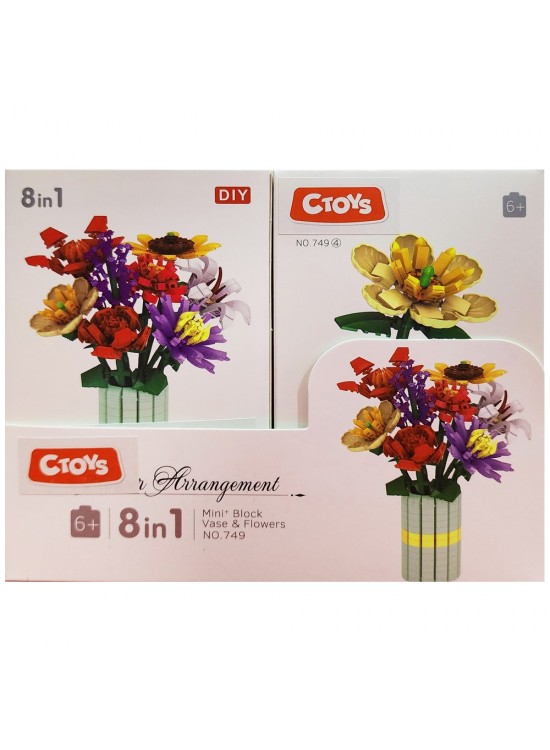 Ctoy Oyuncak Mini Blok Flower CTOY-749 (1 Adet Asorti)