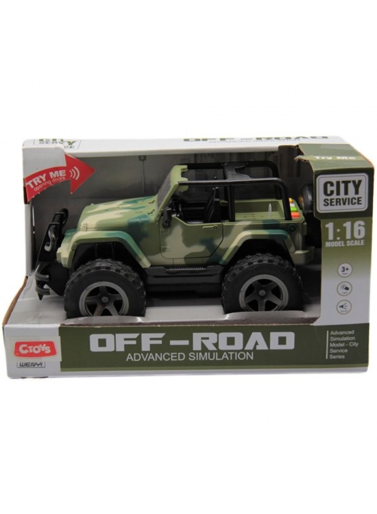 Ctoy Sesli Ve Pilli Askeri Jeep 1:16