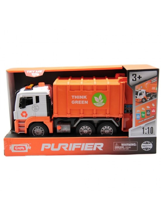 Ctoy Sesli Ve Pilli Çöp Kamyonu Turuncu Ctoy Sesli Ve Pilli Çöp Kamyonu Turuncu