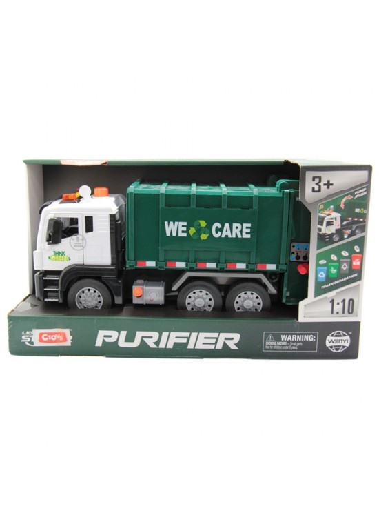 Ctoy Sesli Ve Pilli Çöp Kamyonu Yeşil