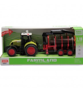 Ctoy Sesli Ve Pilli Römorklu Traktör 1:16