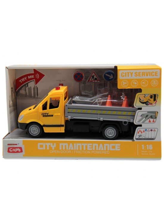 Ctoy Sesli Ve Pilli Yol Tamir Aracı 1:16