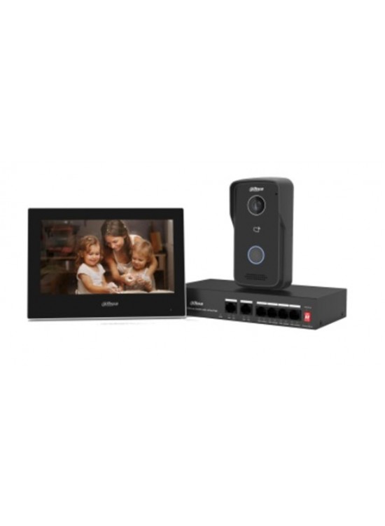 Dahua DHI-KTP03 IP Intercom Kit- Kutu İçeriği  (Dış Ünite + 7" TFT İç Ekran +Switch)