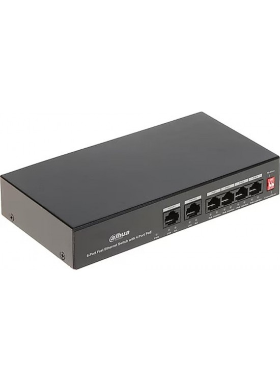 Dahua PFS3006-4ET-36 6 Port 10-100 (4 Poe + 2fe Uplınk Toplam 36W Poe)