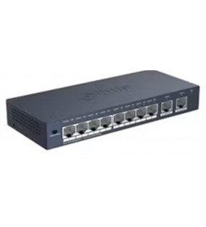 Dahua S3010-8ET2GT-60 10 Port 10-100 8xPoe 60W2xRJ45 10-100 Uplink Yönetilemez Switch