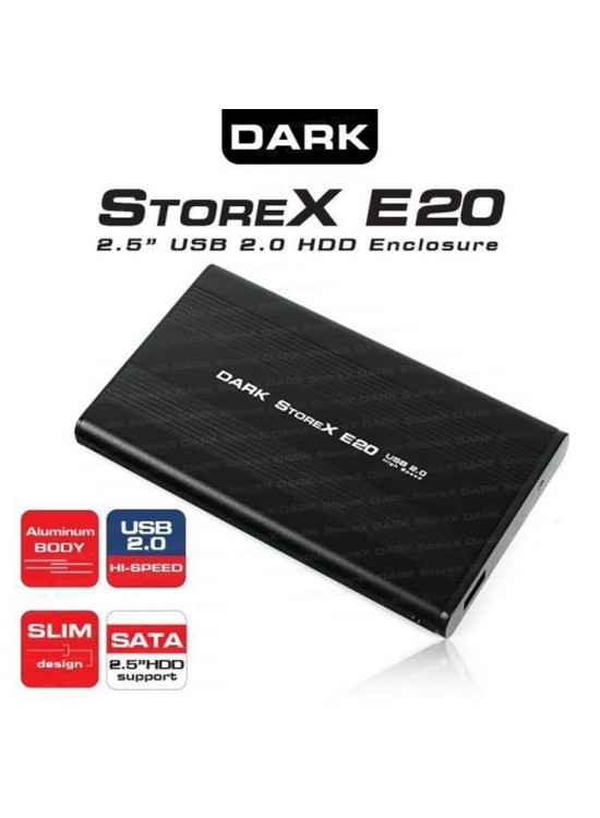DARK DK-AC-DSE20 E20 2.5" USB 2.0 SATA SİYAH DARK DK-AC-DSE20 E20 2.5" USB 2.0 SATA SİYAH