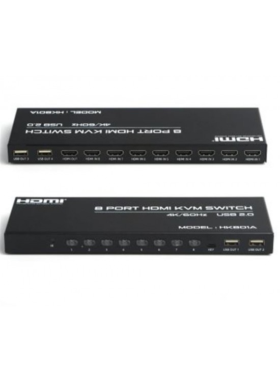 Dark " DK-AC-KVMHD8X1"   8 port 4K 60Hz HDMI KVM Switch