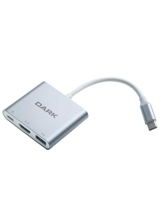 Dark DK-AC-U31X32 3in1 USB3.1 Type C Erkek-USB3.0-HDMI (4K UHD)-USB3.1 Type C Şarj Dark DK-AC-U31X32 3in1 USB3.1 Type C Erkek-USB3.0-HDMI (4K UHD)-USB3.1 Type C Şarj