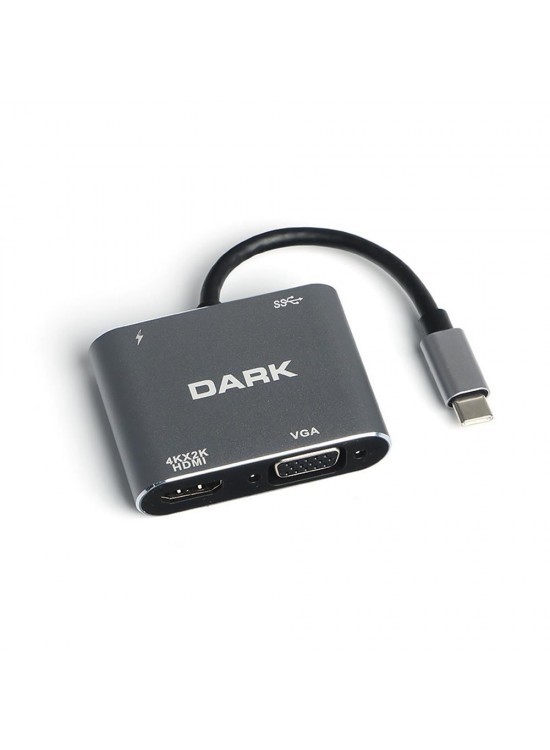 Dark DK AC U31XHDV  USB 3.1 Type-C' den 4K UHD HDMI & VGA Dönüştürücü Adaptör