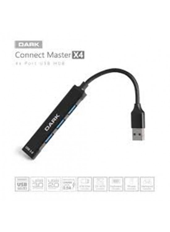 Dark DK AC USB34A 4 Port USB HUB USA-A 1XUSB-A3.0 3XUSB-A2.0 Dark DK AC USB34A 4 Port USB HUB USA-A 1XUSB-A3.0 3XUSB-A2.0