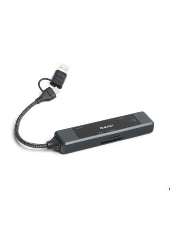 Dark DK-AC-USB350L USB-C & USB-A to 5 Port 2xUSB-A, Megabit Ethernet, USB3.0 Multi Port HUB Dark DK-AC-USB350L USB-C & USB-A to 5 Port 2xUSB-A, Megabit Ethernet, USB3.0 Multi Port HUB