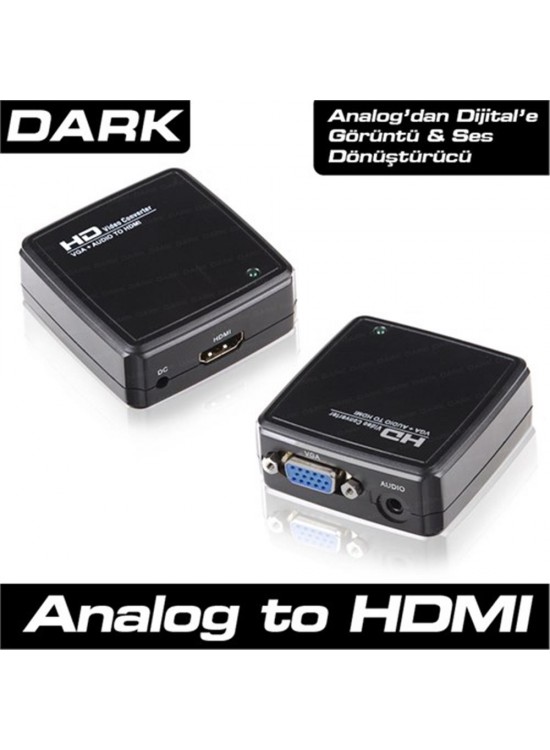 Dark DK-HD-AVGAXHDMI VGA to HDMI Aktif Dönüştürücü Dark DK-HD-AVGAXHDMI VGA to HDMI Aktif Dönüştürücü