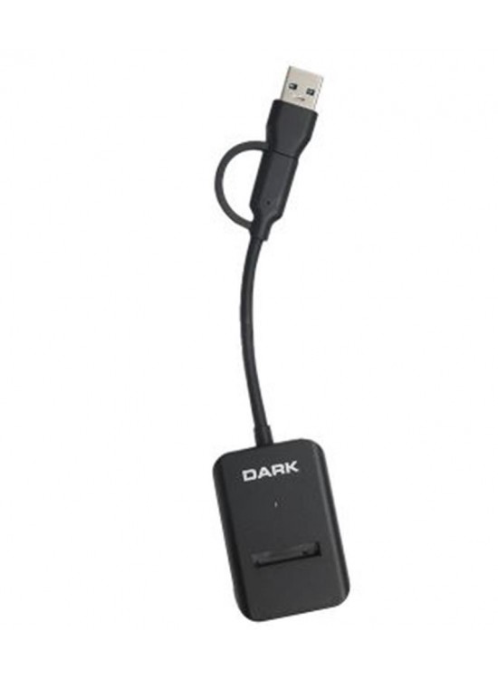 Dark USB-A + USB-C 10- M Key M.2 NVMe SSD Taşınabilir  Disk Yerleştirme Adaptörü DK-AC-DSEM3